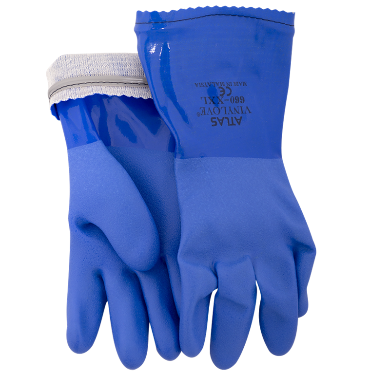 SiTech Blue PVC glove standard, with liner - M - pair